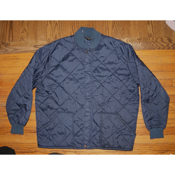 VINTAGE 80s 90s Walls Quilted Work Jacket Men XL Tall Zip Bomber Hunting Liner - Picture 1 of 11